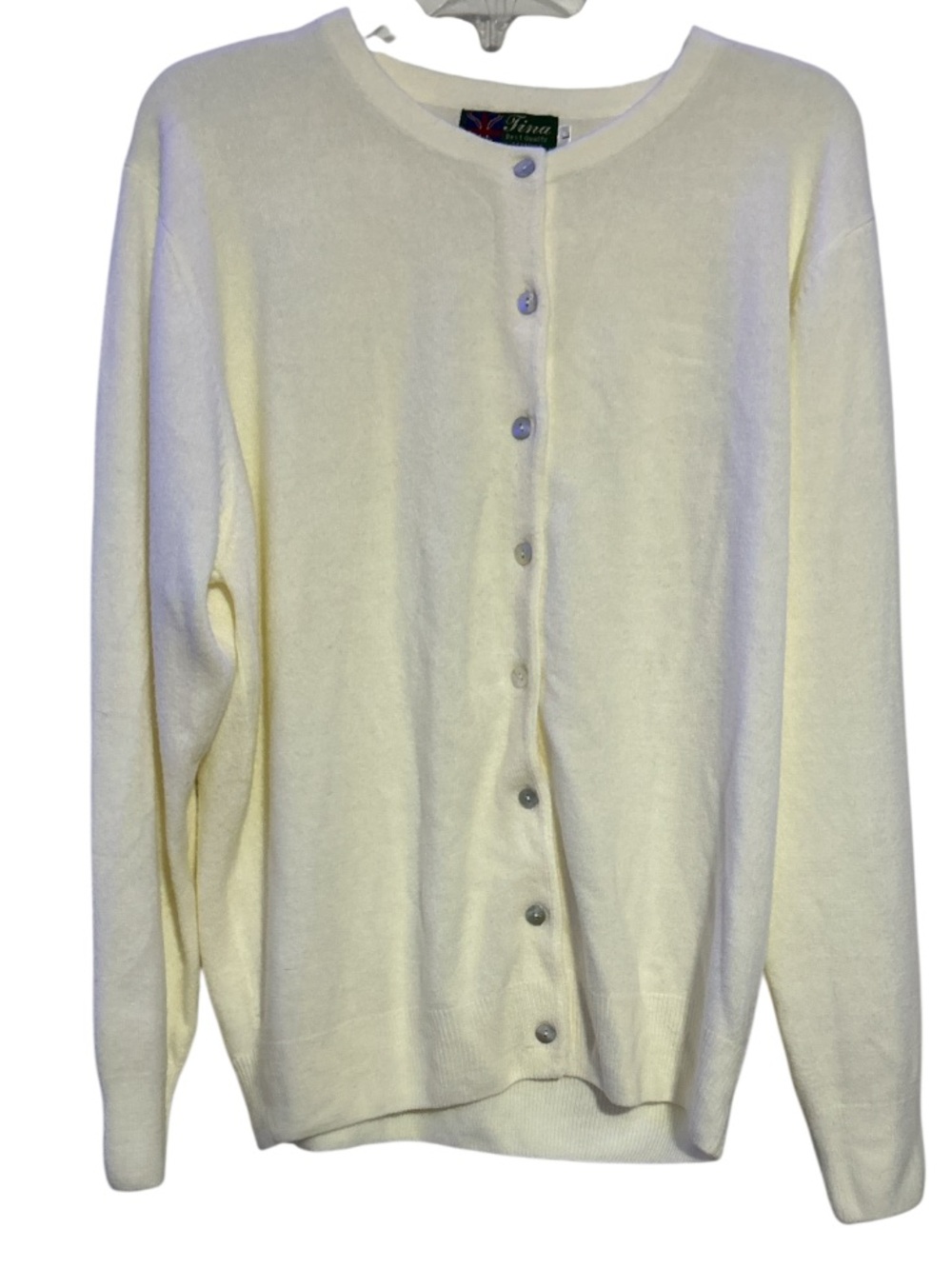 Tina Cashmere Off White Cardigan Sweater
Size L